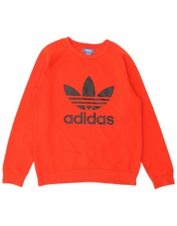 ADIDAS Mens Graphic Sweatshirt Jumper Médio Algodão Vermelho