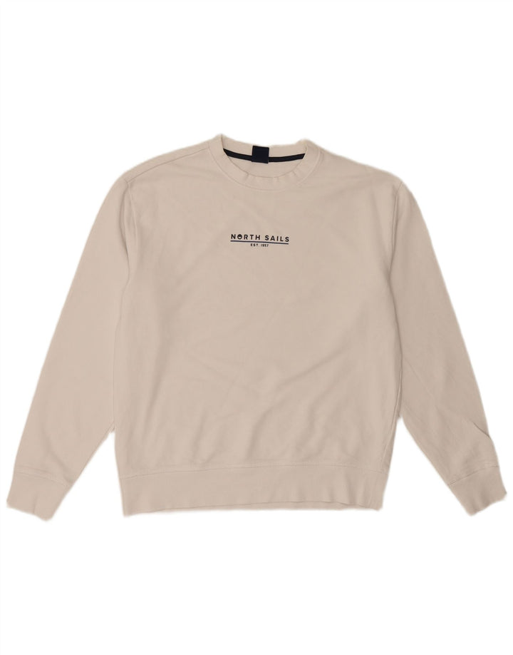 North Sails moletom gráfico masculino jumper pequeno algodão branco