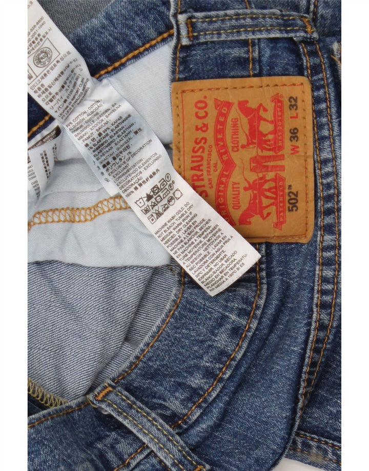 Levi's Masculino 502 Tapered Jeans W36 L32 Azul Algodão