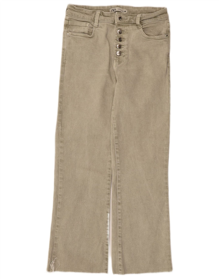 Calça jeans reta feminina Zara EU 36 XS W26 L26 algodão cinza