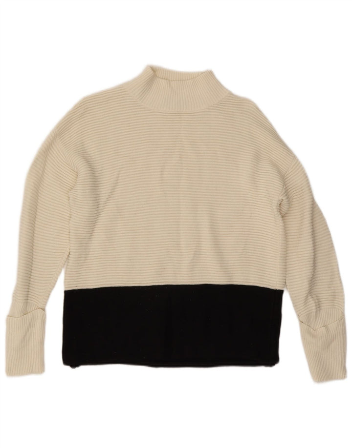 Suéter feminino Marks & Spencer com gola tartaruga Reino Unido 12 médio off white