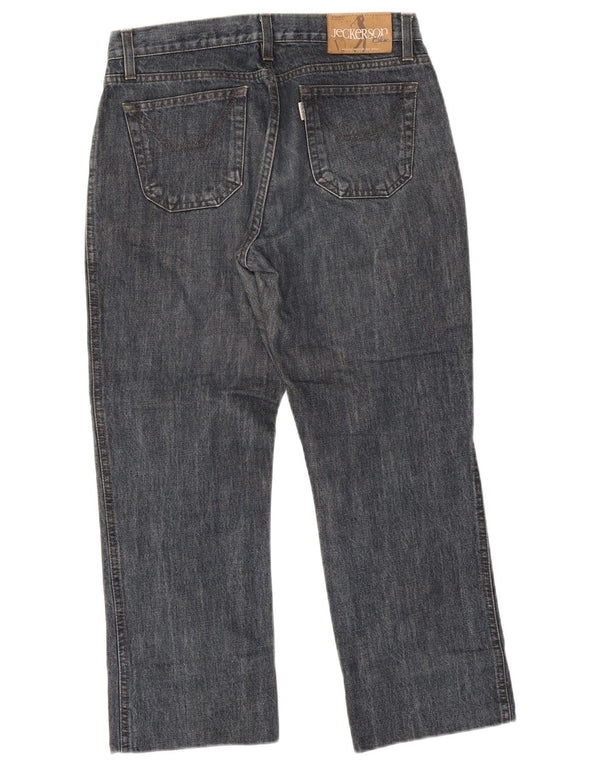 Calça jeans feminina Jeckerson W29 L25 azul marinho algodão colorblock