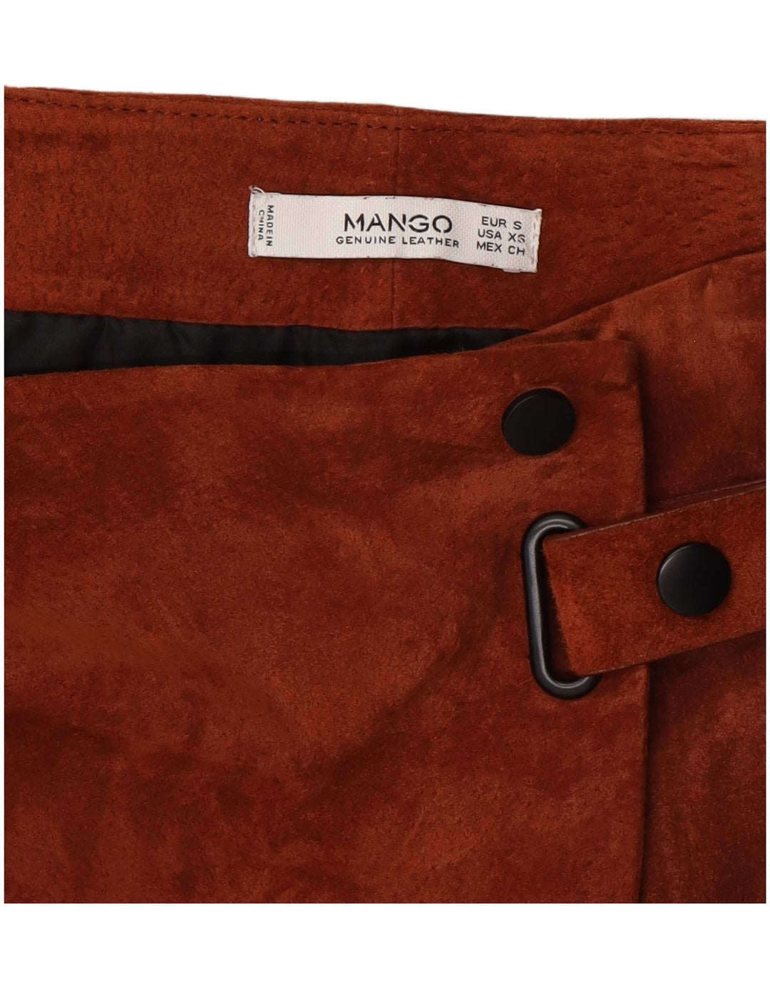 Saia feminina de camurça Mango pequena W26 marrom