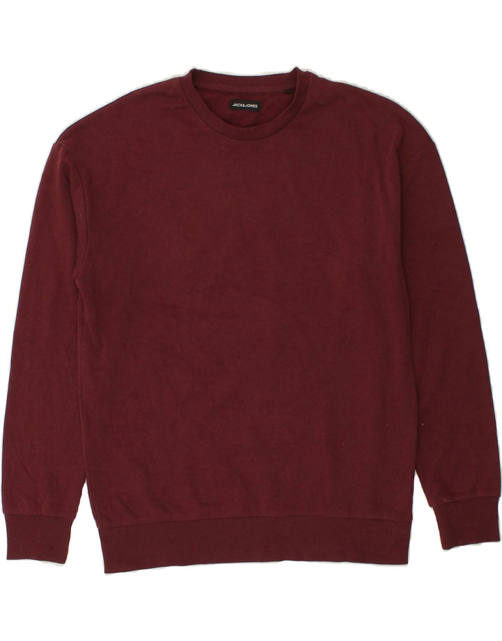 JACK & JONES Mens Sweatshirt Jumper Large Burgundy Cotton Vintage Jack & Jones and Second-Hand Jack & Jones from Messina Hembry 