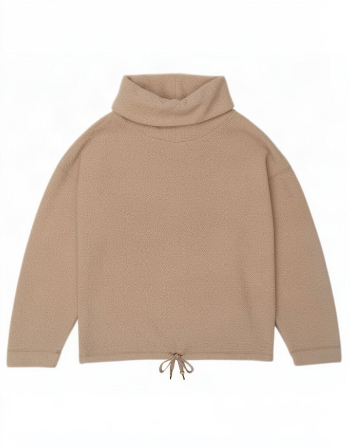 Suéter de lã feminino Marks & Spencer com gola redonda Reino Unido 14 médio bege