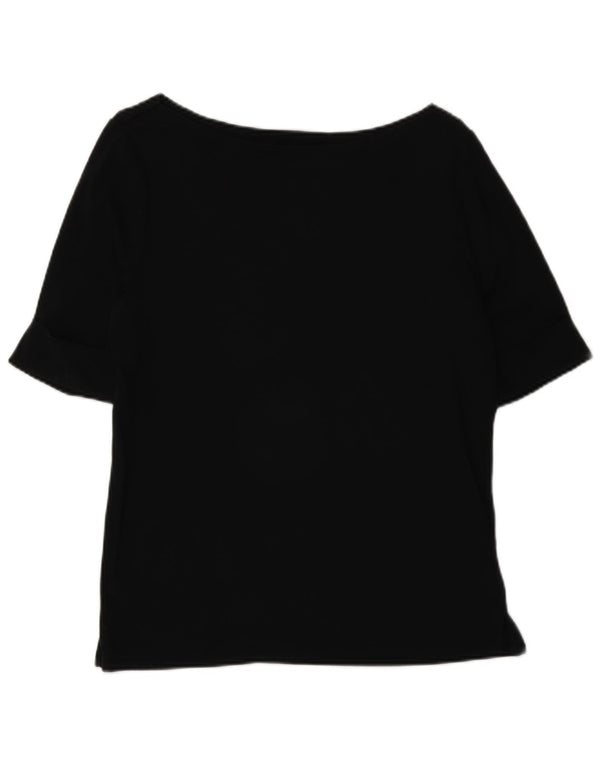 Blusa feminina Ralph Lauren UK 16 grande algodão preto