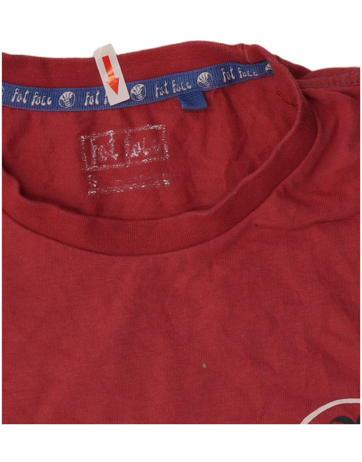 Camiseta gráfica masculina Fat Face Top pequeno algodão rosa praia