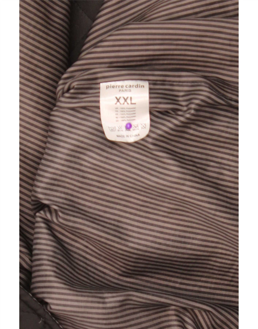 Jaqueta acolchoada masculina Pierre Cardin UK 44 2XL poliéster marrom