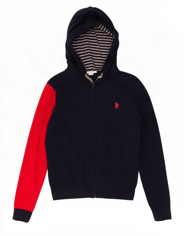 US Polo Assn. Suéter Cardigan Menina 13-14 Anos Azul Marinho Colorblock