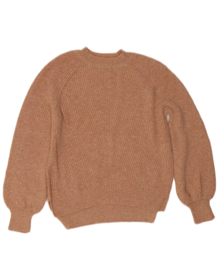 Suéter feminino Marks & Spencer com gola redonda grande, Reino Unido 10 pequeno rosa