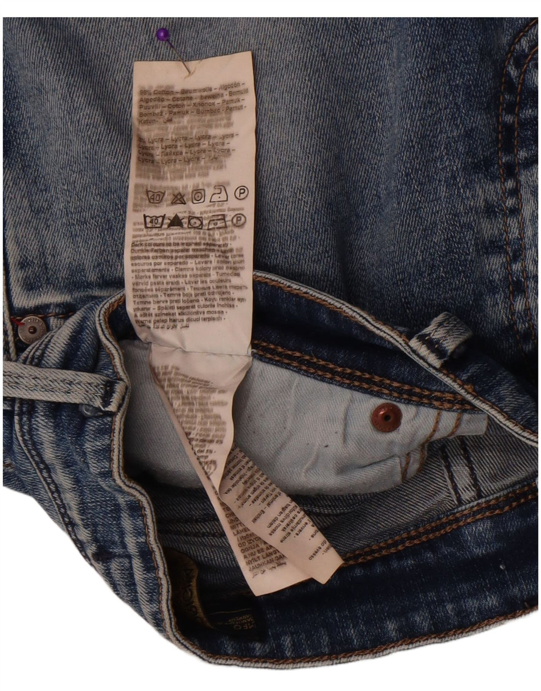 Jeans masculinos Jack & Jones desgastados slim W34 L30 algodão azul