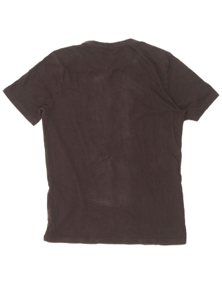 Puma Mens Graphic T-Shirt Top Médio Algodão Preto