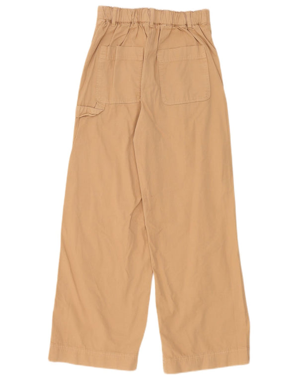 Calça cargo feminina Zara cintura alta com perna larga 13-14 anos W22 L25 bege