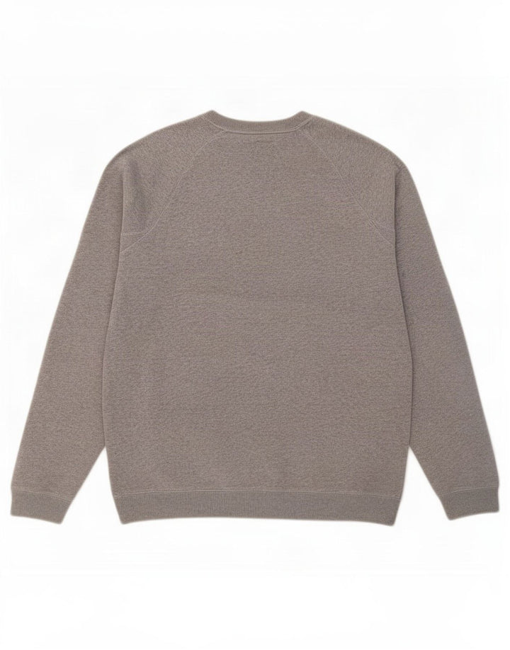 Jack Wills moletom gráfico masculino jumper médio cinza algodão manchado
