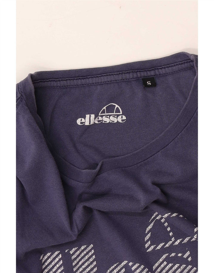 Ellesse Camiseta masculina gráfica top pequeno azul marinho
