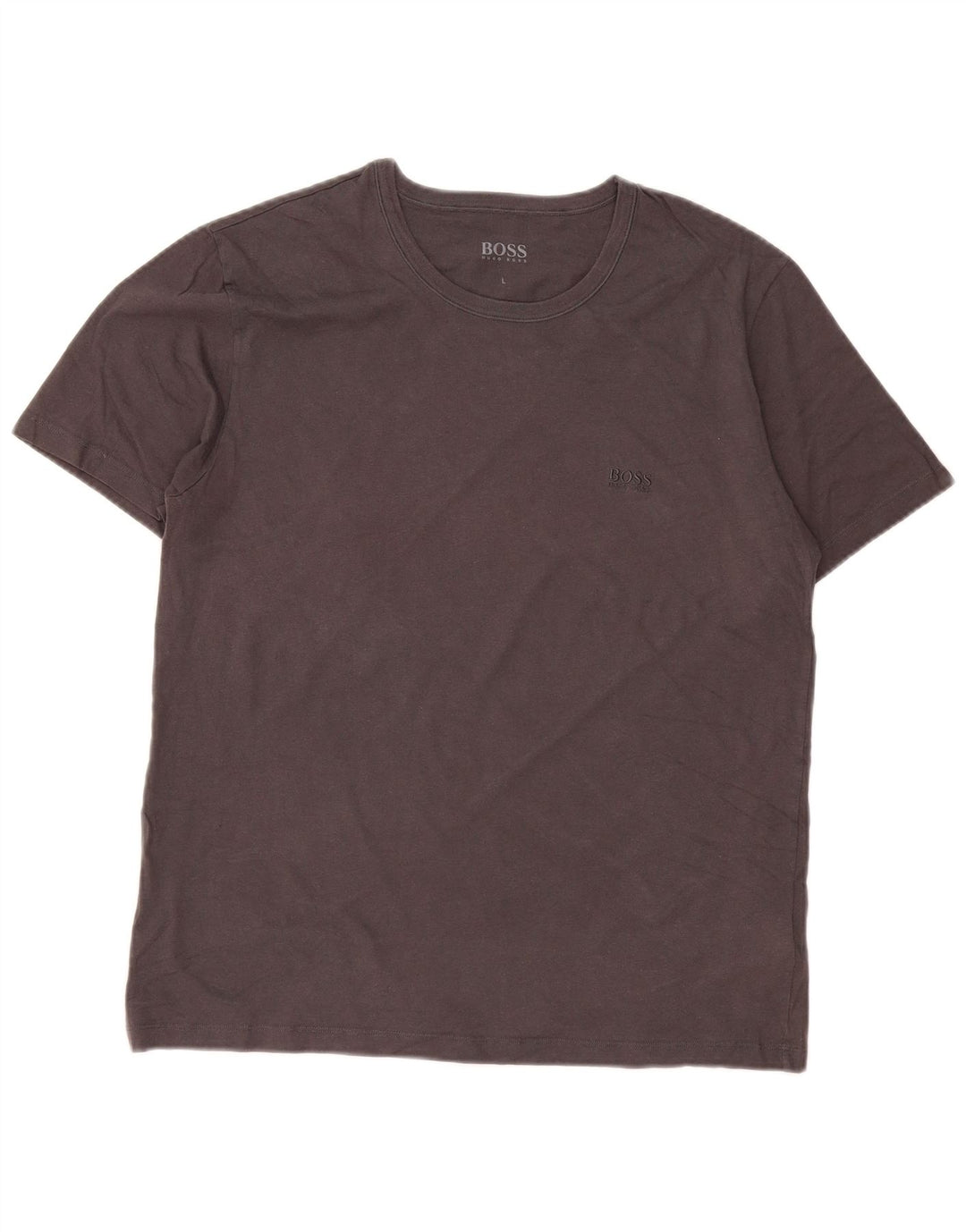 Camiseta masculina HUGO BOSS Top grande algodão cinza