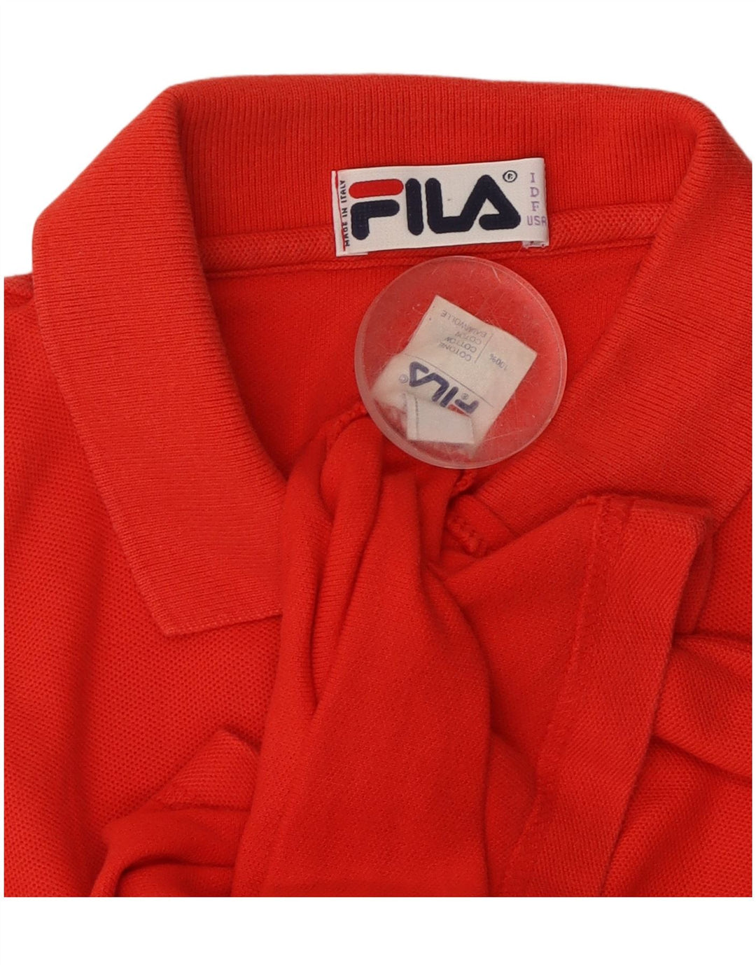Camisa polo feminina sem mangas FILA IT 46 grande algodão vermelho