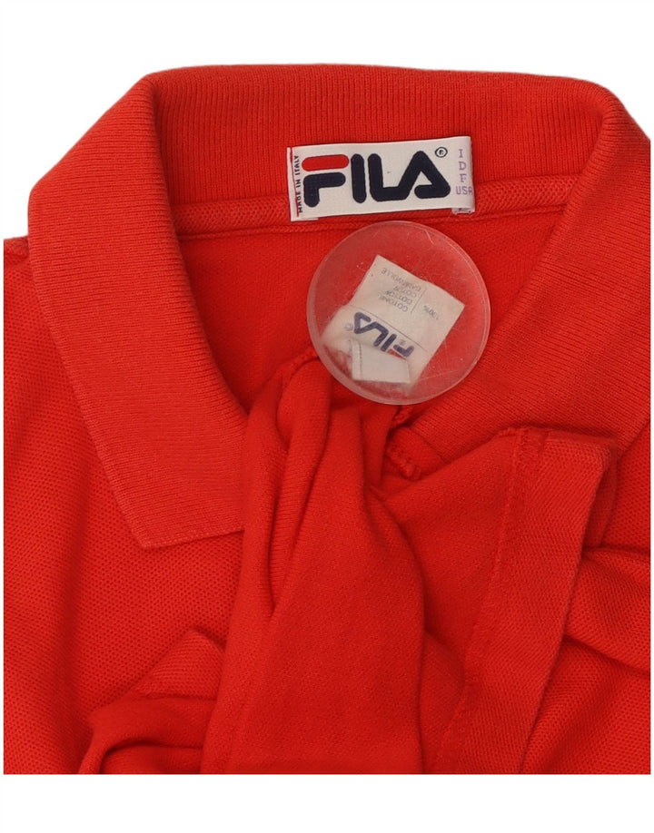 Camisa polo feminina sem mangas FILA IT 46 grande algodão vermelho