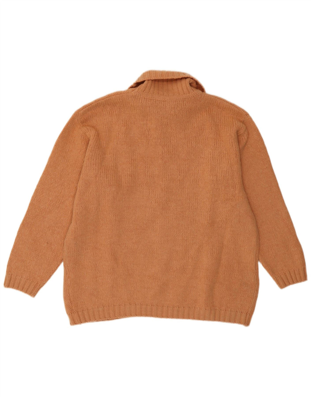 Suéter feminino vintage com gola redonda Reino Unido 16 grande laranja