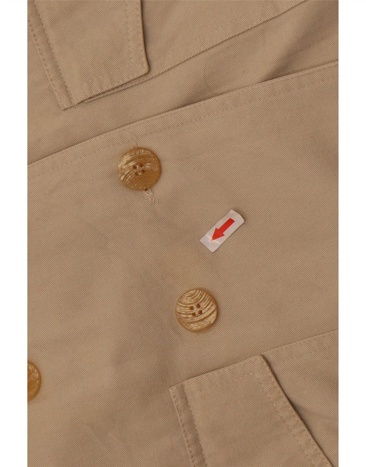 Casaco feminino vintage com peito duplo UK 14 grande bege