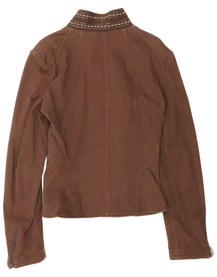 Jaqueta bomber feminina ROCCOBAROCCO IT 46 grande algodão marrom