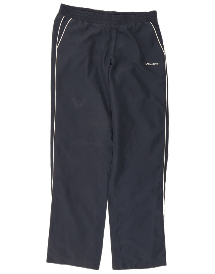 Calça de treino masculina Diadora pequena azul marinho poliéster