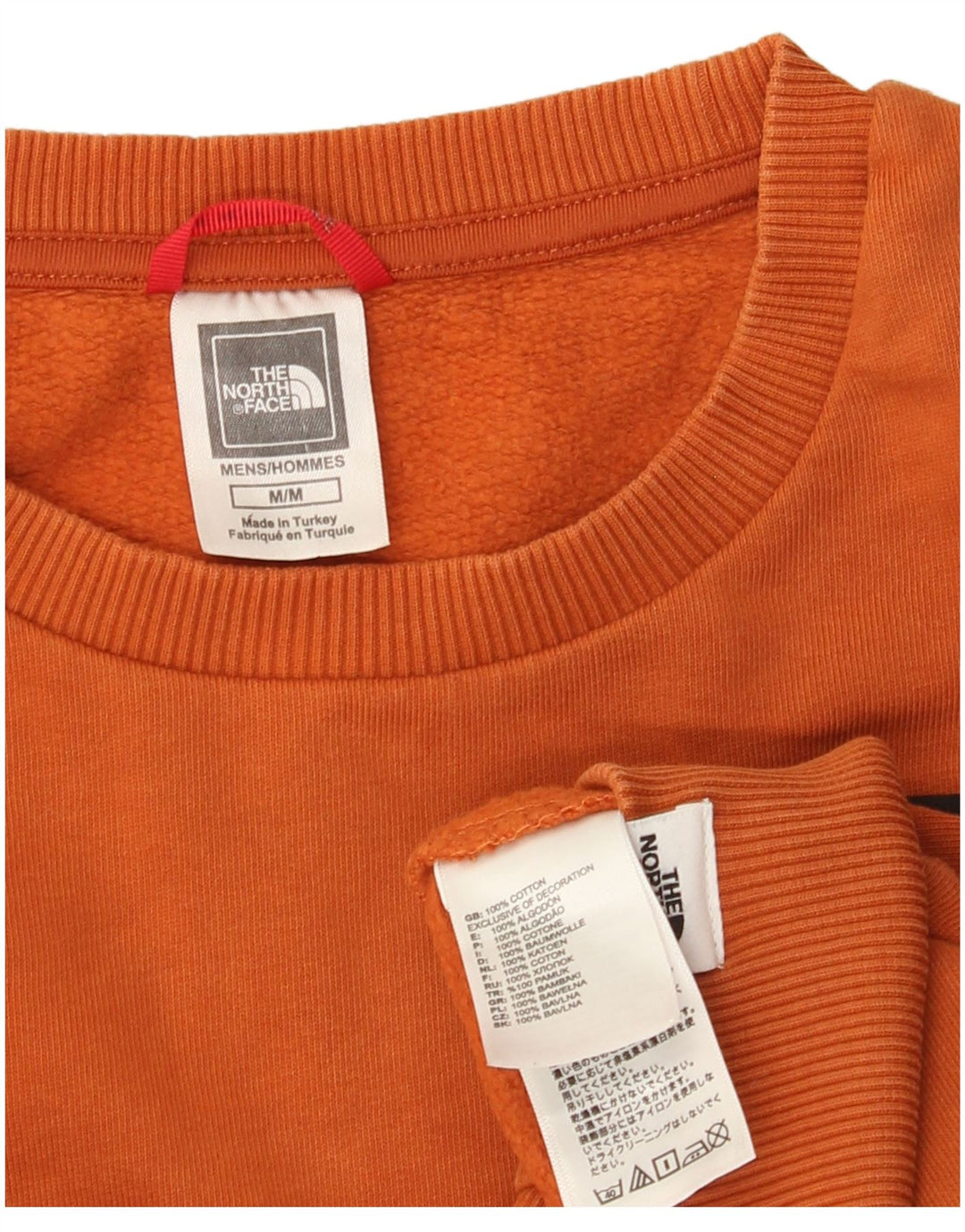 Moletom masculino The North Face, moletom médio laranja algodão