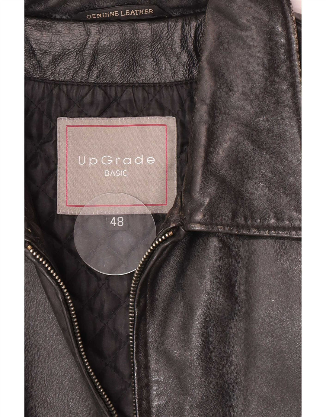 Jaqueta de couro masculina vintage IT 48 média preta