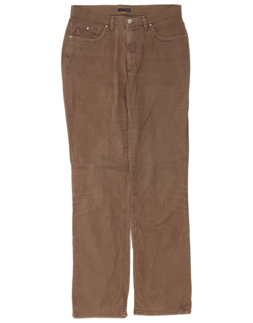 Trussardi Calça jeans reta masculina W32 L33 algodão marrom