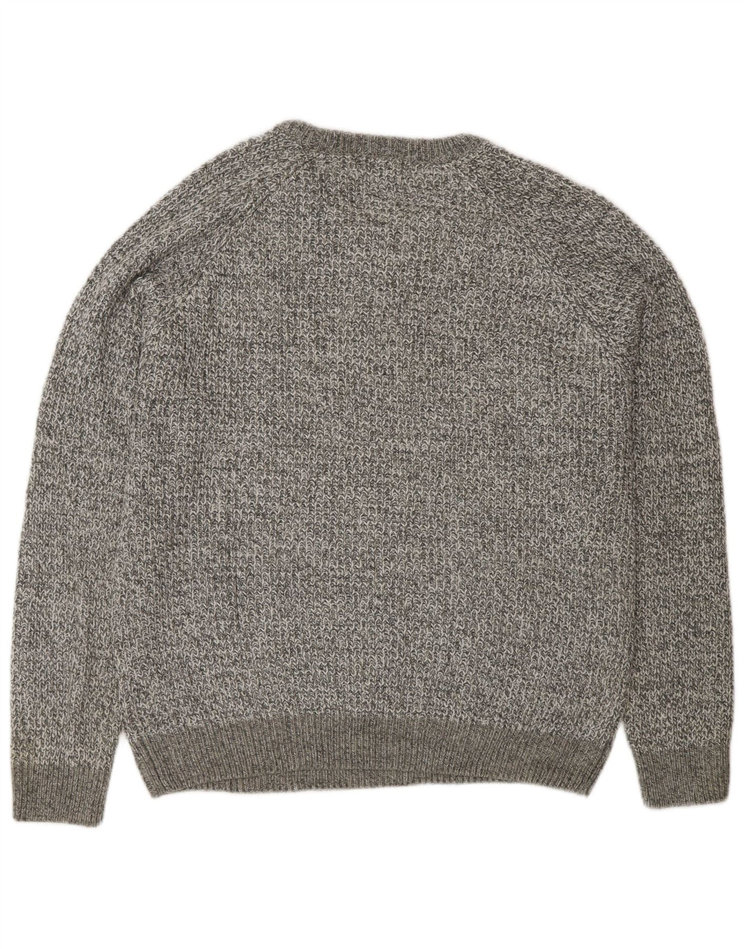 Suéter feminino Marks & Spencer com gola redonda, grande cinza manchado clássico
