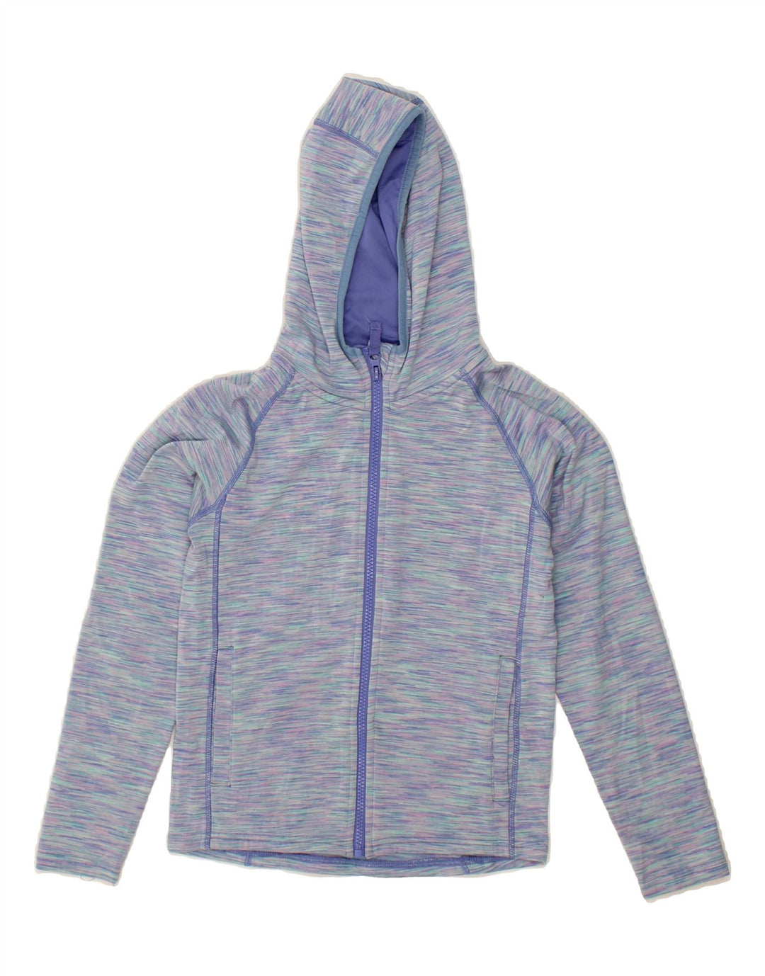 MOUNTAIN WAREHOUSE Girls Zip Hoodie Sweater 9-10 Years Blue Flecked Vintage Mountain Warehouse and Second-Hand Mountain Warehouse from Messina Hembry 