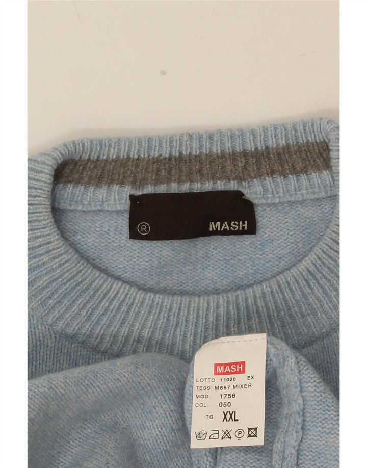 Suéter masculino Mash com gola redonda 2XL lã azul