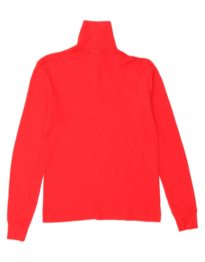MAP Womens Zip Neck Jumper Sweater UK 12 Medium Red Wool Vintage Map and Second-Hand Map from Messina Hembry 