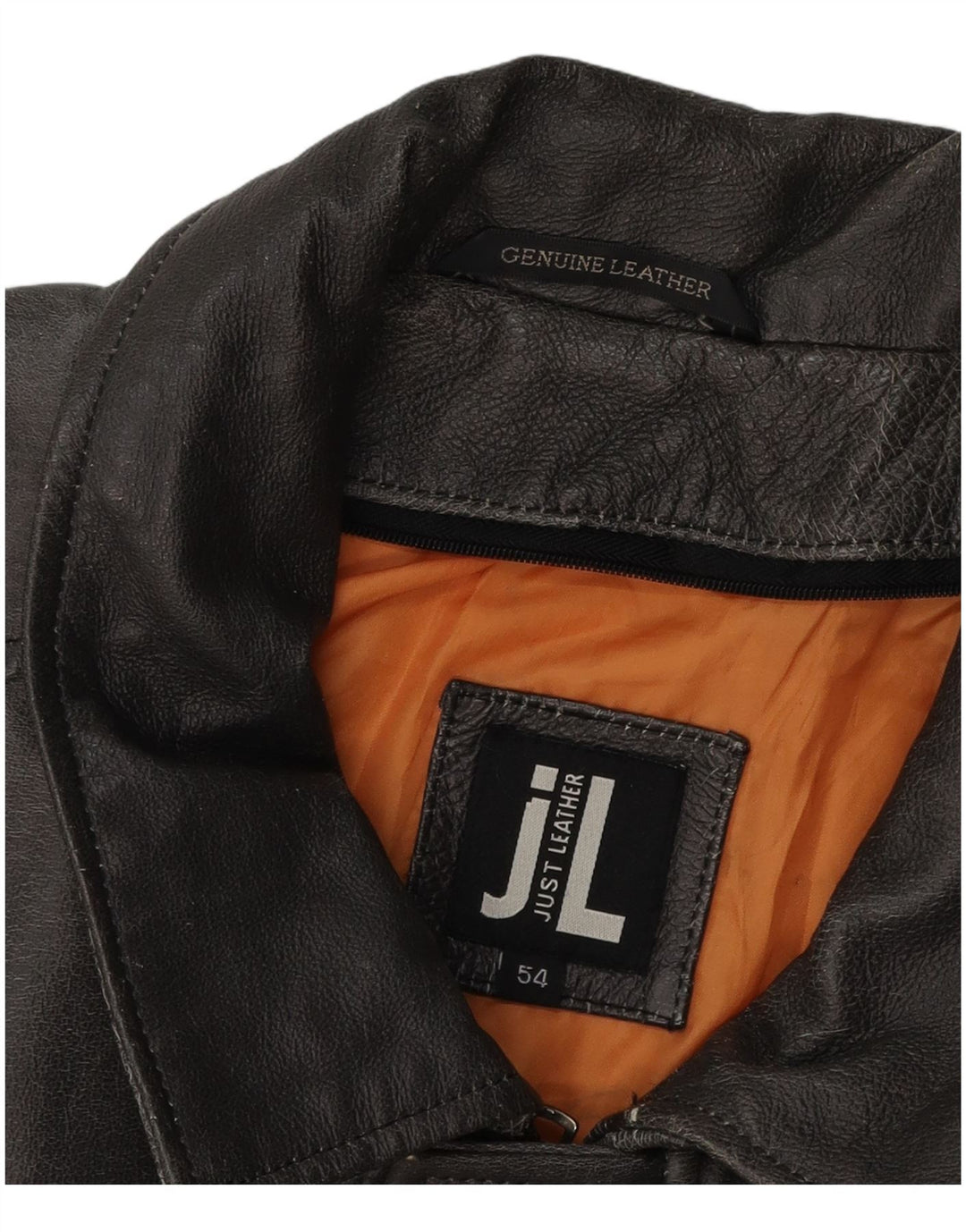 Jaqueta de couro militar masculina vintage IT 54 2XL couro preto