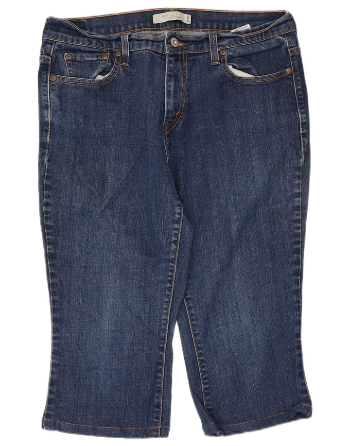 Shorts jeans feminino 515 da LEVI'S EUA 12 grande W34 algodão azul