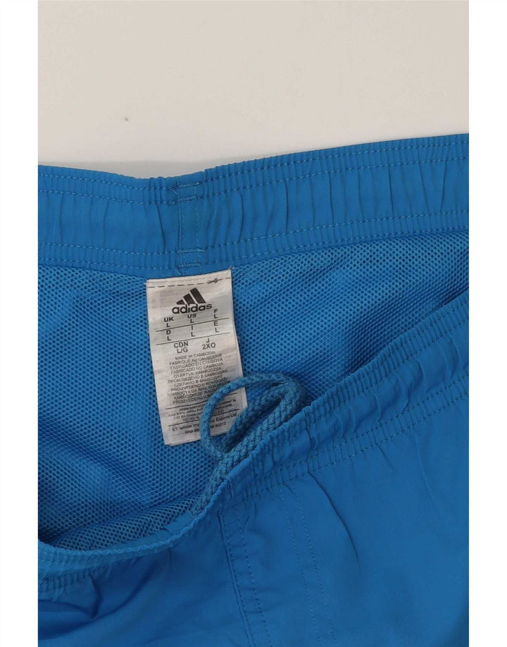 Shorts de natação masculinos Adidas grande poliéster azul