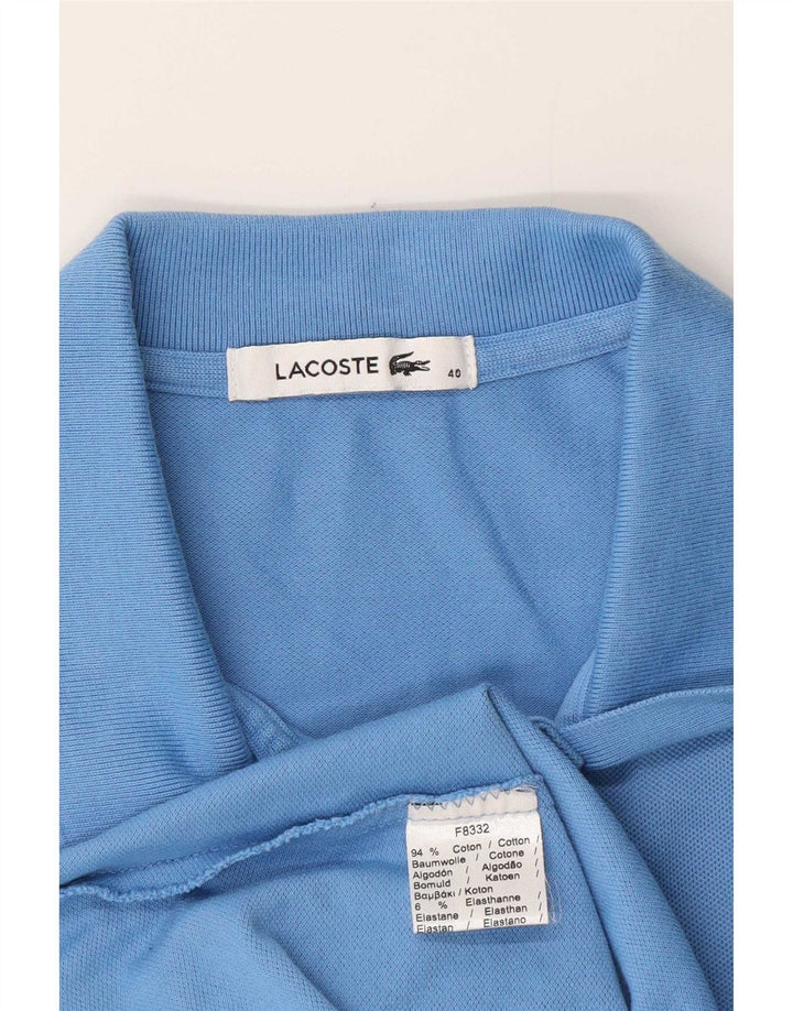 Camisa polo feminina Lacoste tamanho 40 algodão azul médio