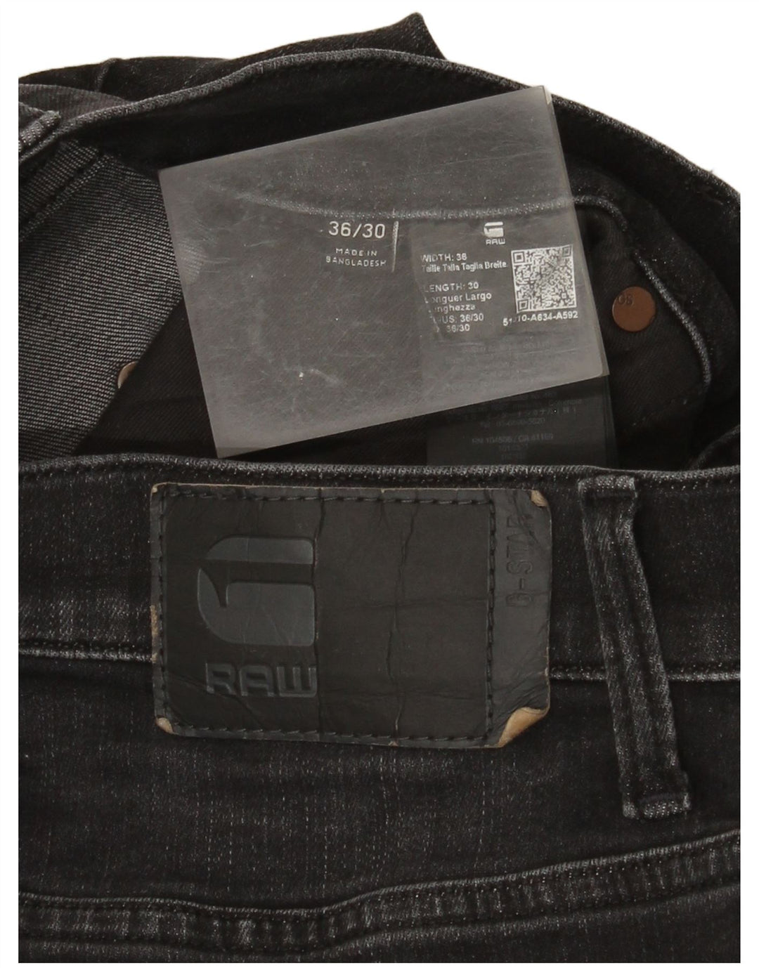 G-Star Masculino Slim Jeans W36 L30 Algodão Preto