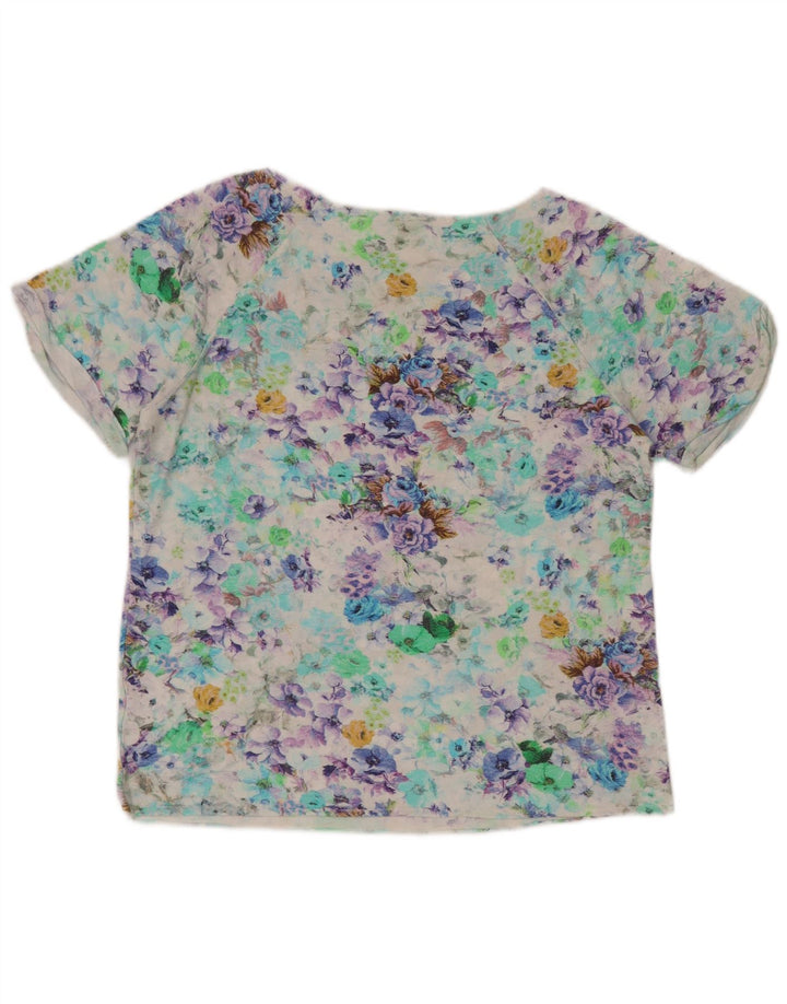 Camiseta feminina BENETTON UK 14 grande floral multicolorido