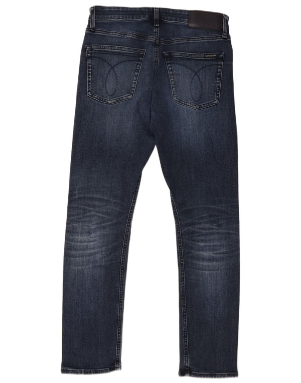 Calvin Klein Masculino Slim Jeans W30 L30 Azul Marinho Algodão