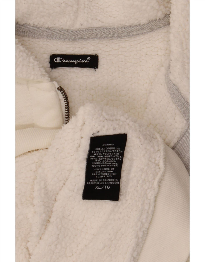 CHAMPION Womens Zip Hoodie Sweater UK 18 XL White Cotton Vintage Champion and Second-Hand Champion from Messina Hembry 