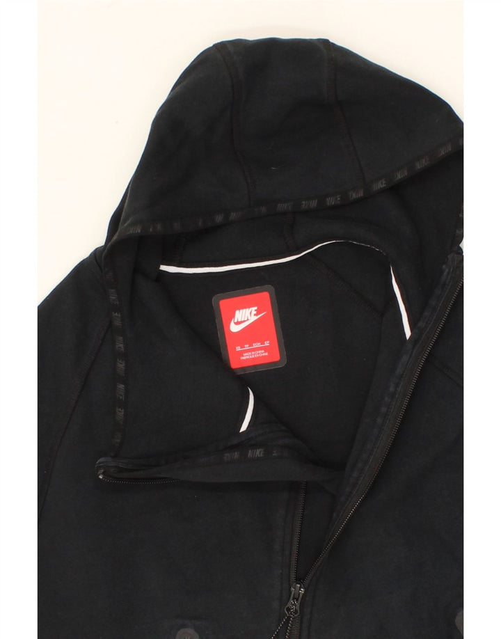 NIKE Womens Crop Zip Hoodie Sweater UK 6 XS Black Cotton Vintage Nike and Second-Hand Nike from Messina Hembry 