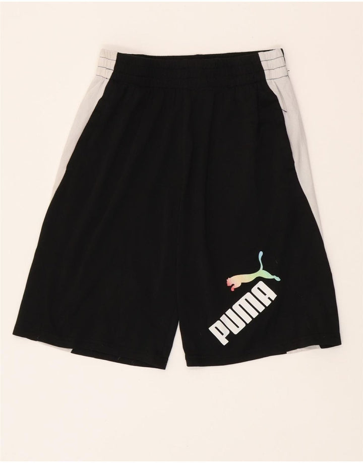 Puma Boys Sport Shorts 14-15 anos grande preto colorblock poliéster