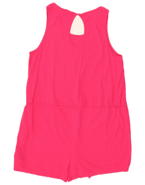 Macacão feminino sem mangas Marks & Spencer Reino Unido 14 algodão rosa médio
