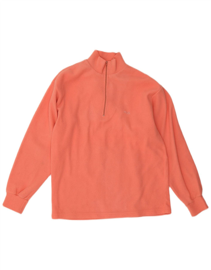 Fila Mens Zip Neck Fleece Jumper IT 46 Pequeno Rosa