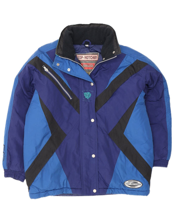 Jaqueta de esqui oversized feminina Brugi EU 42 grande bloco colorido azul esportivo