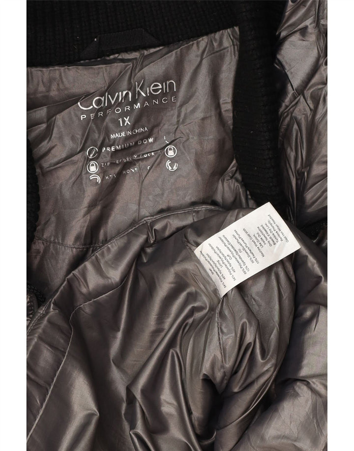Jaqueta acolchoada feminina Calvin Klein de grandes dimensões UK 18 XL cinza poliéster