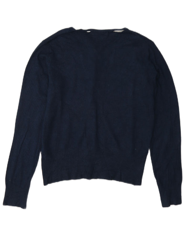 Suéter cardigã feminino Marks & Spencer Reino Unido 12 médio azul marinho