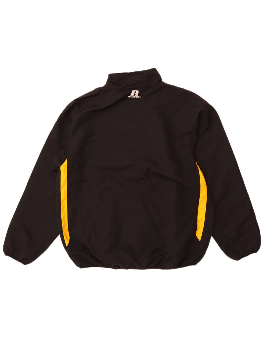 Revestimento superior do fato de treino masculino Russell Athletic poliéster preto grande Reino Unido 40