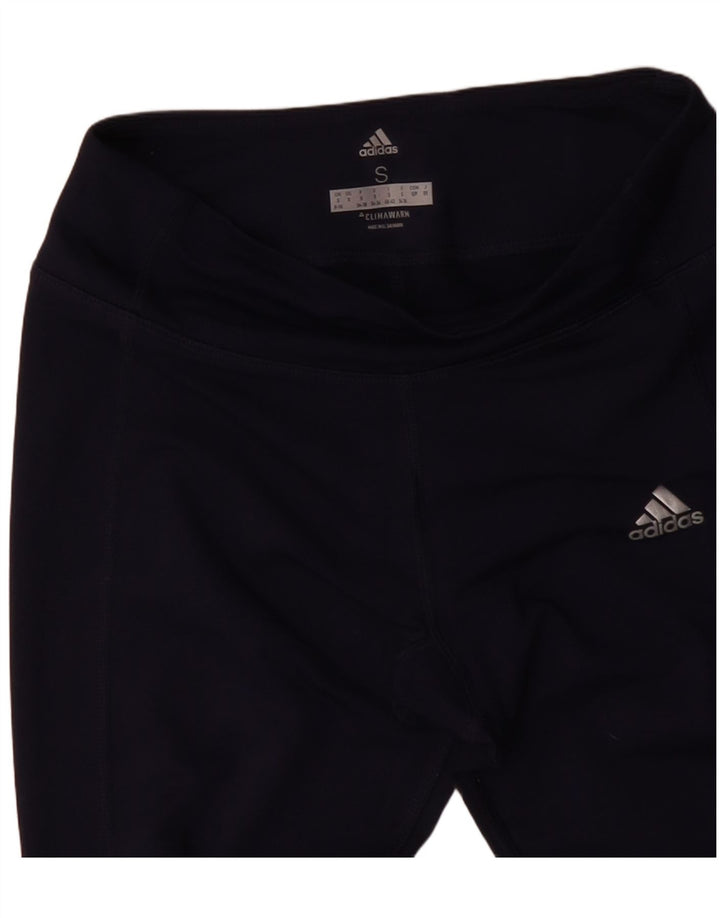 ADIDAS Womens Climawarm Leggings UK 8/10 Pequeno Azul Marinho Poliéster